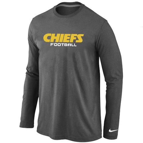 Nike Kansas City Chiefs Authentic Font Long Sleeve NFL T-Shirt - Dark Grey